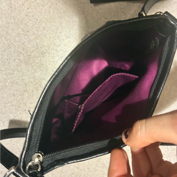 Coach Black and Burgundy Patterned Crossbody Bag - Picture 7 of 8